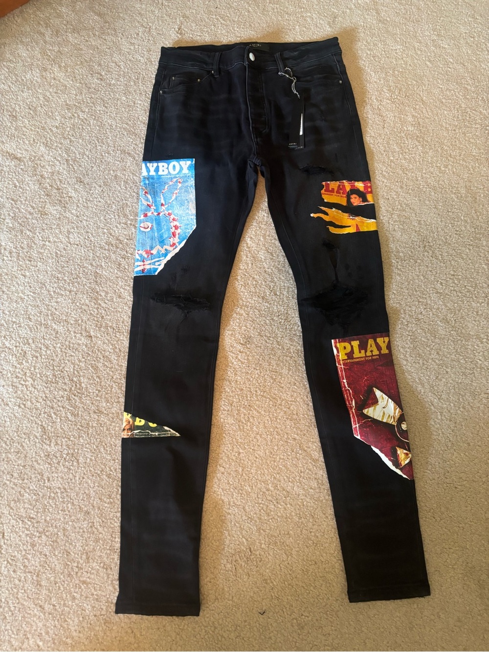 Amiri x Playboy Magazine Skinny Jeans “Aged Black” Size 34